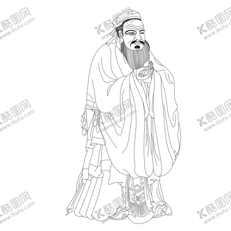 编号：62517406251041056238【酷图网】源文件下载-古代人物7线描
