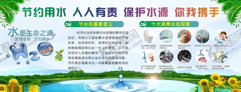编号：12352202211051596612【酷图网】源文件下载-校园节约用水展板