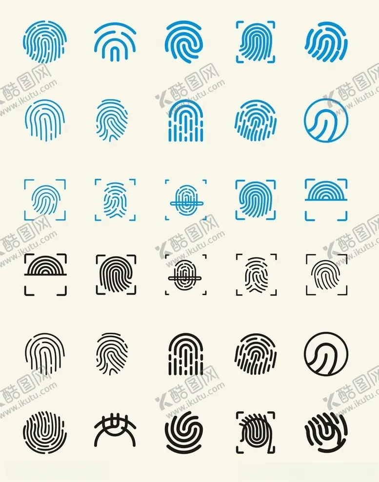 编号：23766104012128214700【酷图网】源文件下载-指纹图标设计集合
