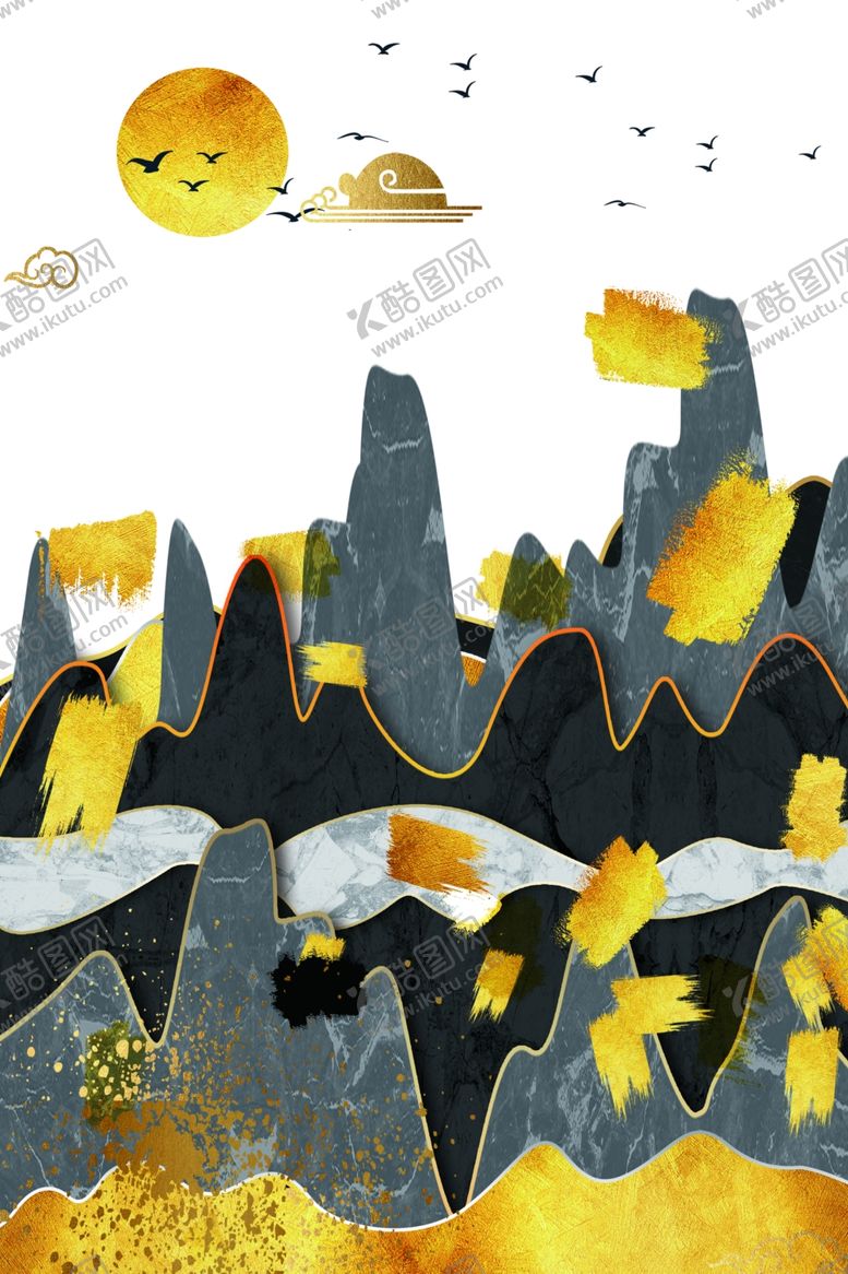 编号：80991009201619453738【酷图网】源文件下载-抽象装饰画晶瓷画玄关画