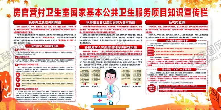 编号：65856909212209531618【酷图网】源文件下载-卫生院公共卫生服务宣传栏