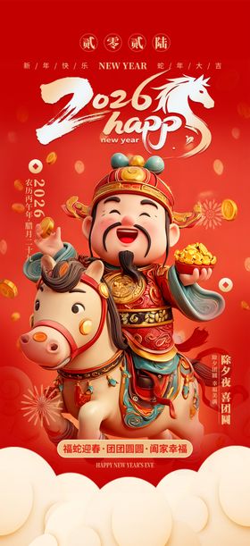 大气2026年马年新年春节海报