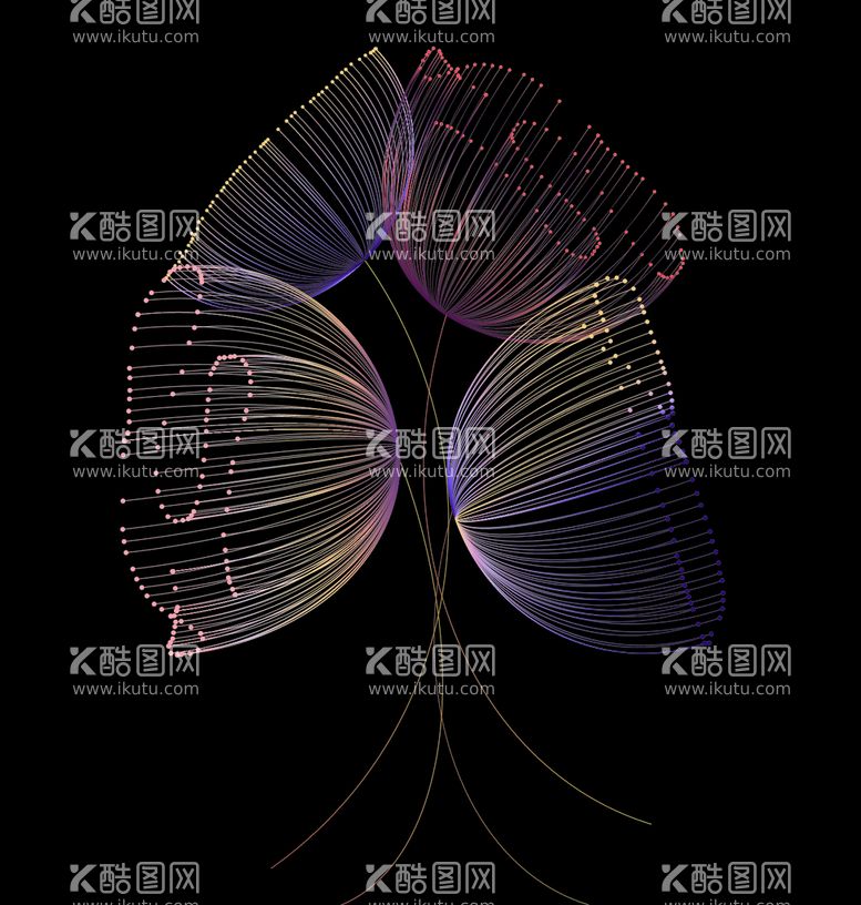 编号：10526310030140500463【酷图网】源文件下载-渐变线条花朵