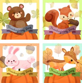 秋季萌宠插画组图