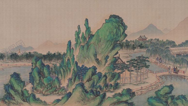 编号：69245704280620206708【酷图网】源文件下载-红楼梦场景精美工笔画