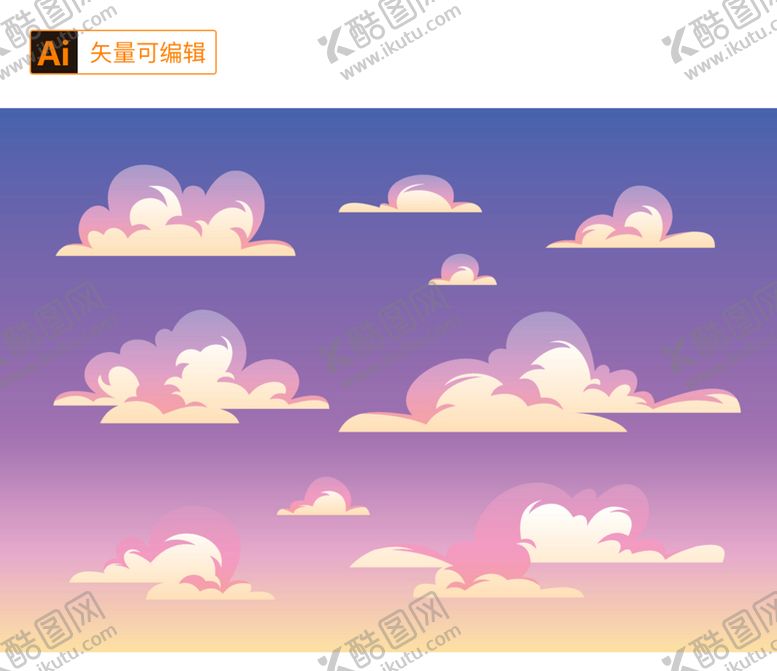 编号：94306109241806089673【酷图网】源文件下载-卡通云彩素材