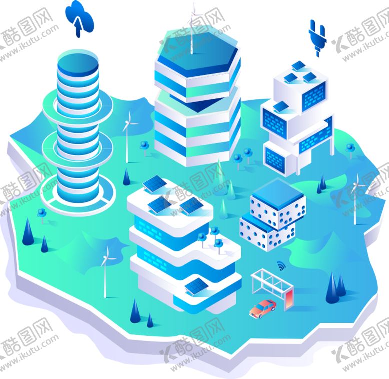 编号：81905709191422038931【酷图网】源文件下载-矢量2.5D科技城市素材