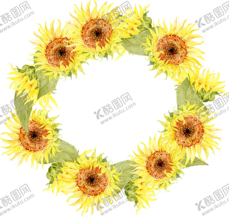 编号：67606103280022167413【酷图网】源文件下载-水彩花圈花环图案
