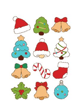 圣诞新年装饰标签集合