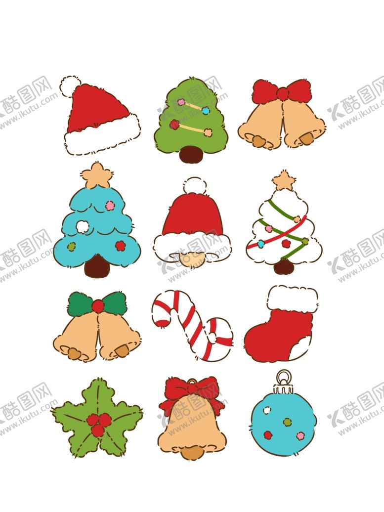 编号：95985904041719096118【酷图网】源文件下载-圣诞装饰元素集合