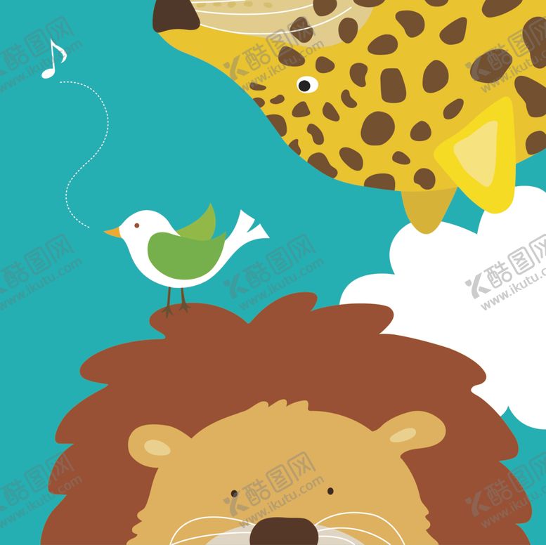 编号：36738809290531218851【酷图网】源文件下载-动物卡通插画儿童房装饰