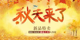 秋天海报约惠展板品上市季