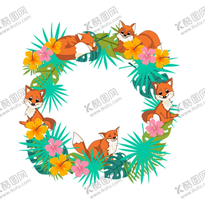 编号：71862509220226201864【酷图网】源文件下载-动物植物花边花环