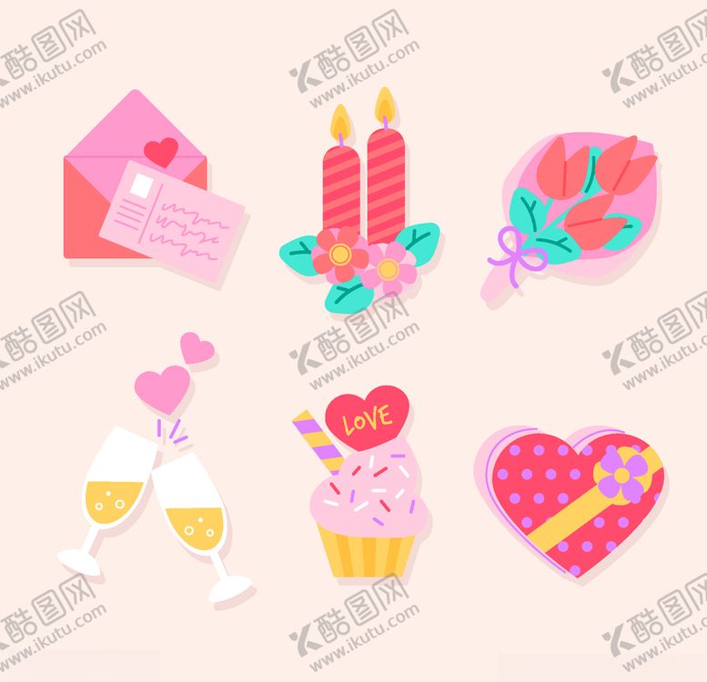 编号：97370405161115221713【酷图网】源文件下载-浪漫情人节元素