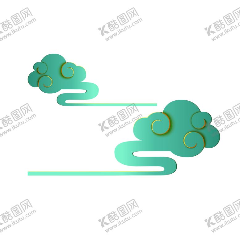 编号：26490509141442091094【酷图网】源文件下载-国潮装饰云朵元素