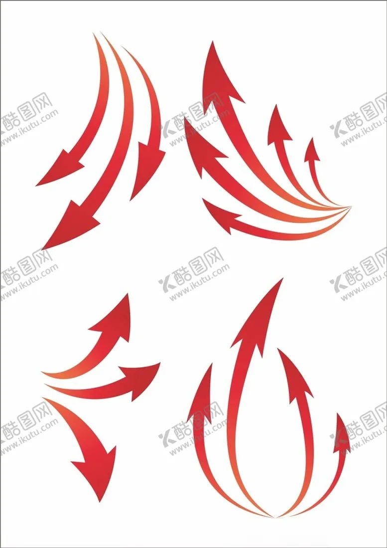 编号：83383202142311425364【酷图网】源文件下载-渐变红色箭头