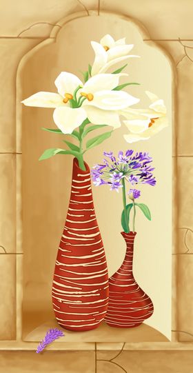 花瓶装饰画油画