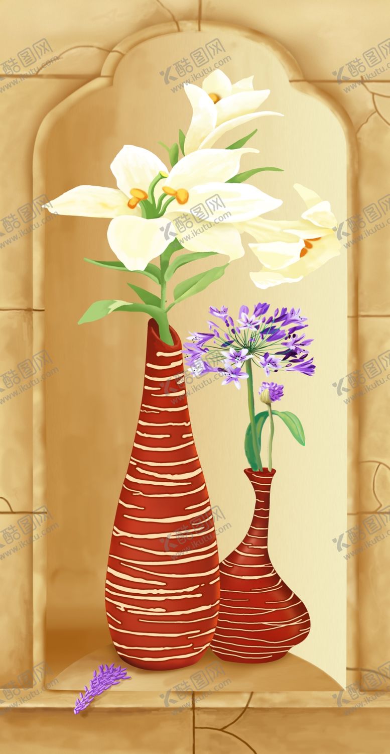 编号：57826805142240491141【酷图网】源文件下载-花瓶装饰画油画