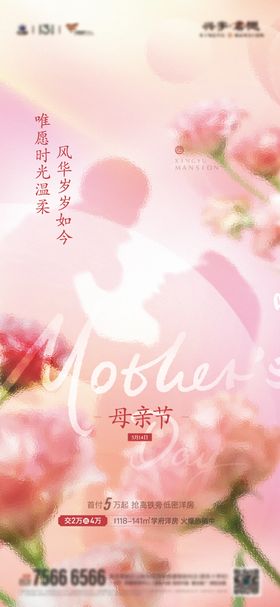 地产海报温馨公历节日康乃馨母亲节