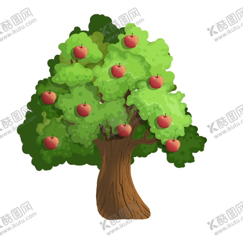 编号：19193809200011378299【酷图网】源文件下载-卡通树植物矢量素材