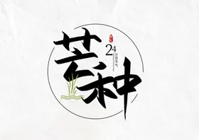 芒种手绘宣传单稻田