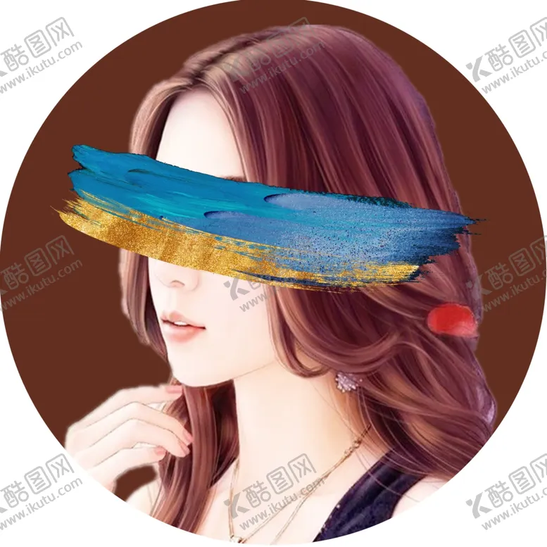 编号：79408811302309233525【酷图网】源文件下载-水彩时尚美女圆形挂画装饰画