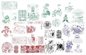 花纹花边传统图案装饰雕花