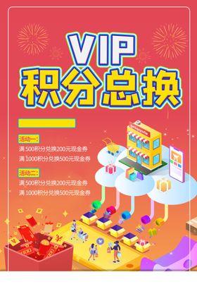 积分兑换商场促销活动海报素材