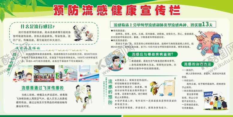编号：12487910191640077939【酷图网】源文件下载-预防流感健康宣传喷绘