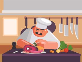 餐饮烹饪主题卡通插画图片