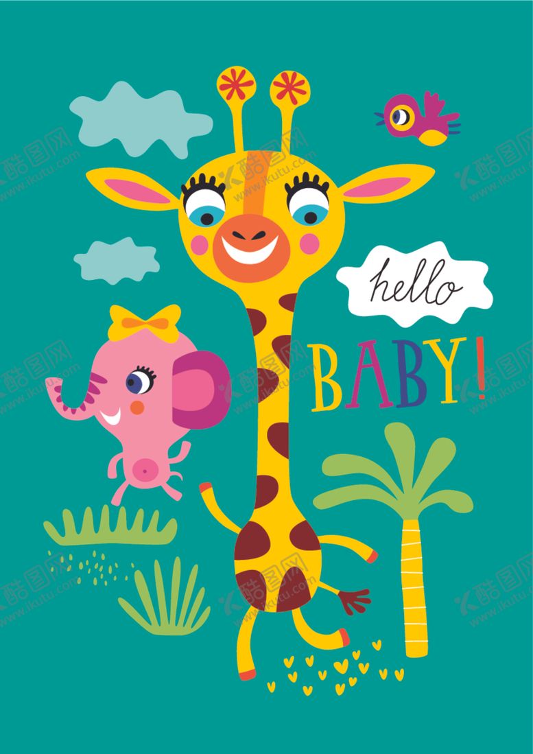 编号：36674109211742024052【酷图网】源文件下载-创意动物涂鸦插画