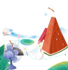 西瓜图片手绘水果果食物夏季