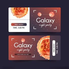 银河主题披萨宣传海报