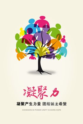 简约创意企业文化凝聚力挂图