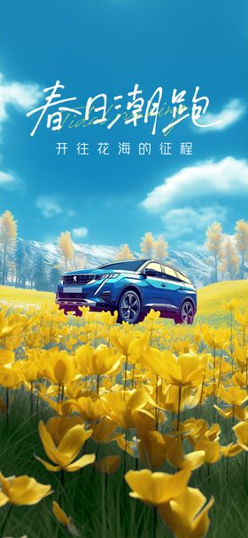 汽车花海海报