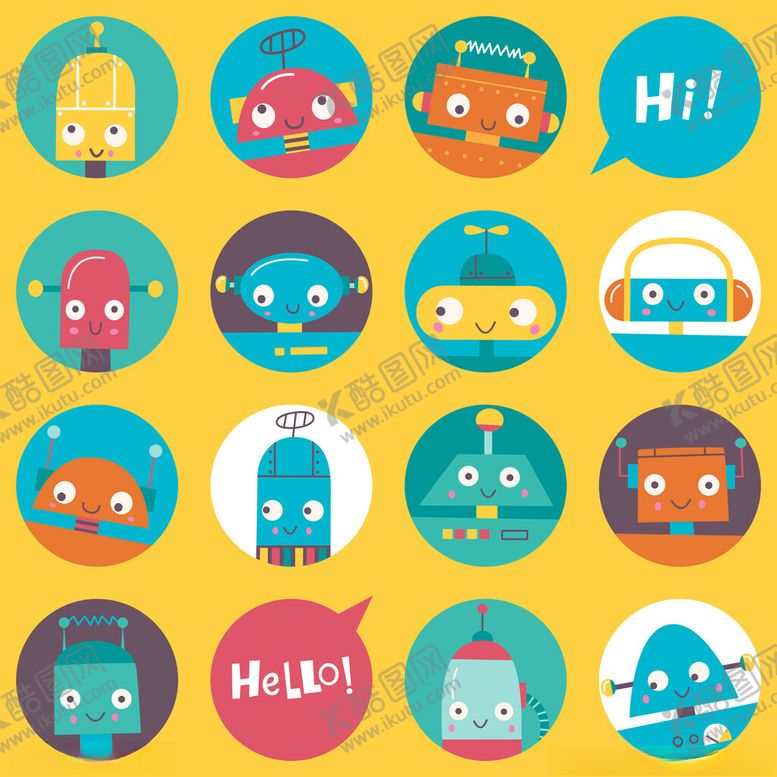 编号：15341709271002227365【酷图网】源文件下载-卡通机器人头像