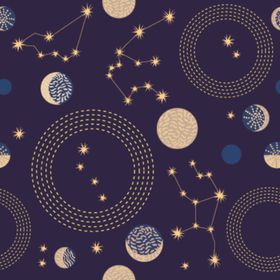 几何星空无缝拼接印花图案