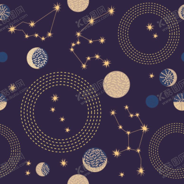 编号：60318310292153464913【酷图网】源文件下载-几何星空无缝拼接印花图案