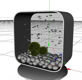 C4D模型鱼缸