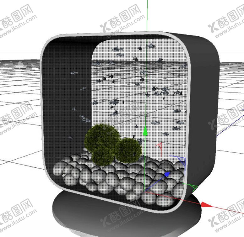 编号：18932002030815377155【酷图网】源文件下载-C4D模型鱼缸