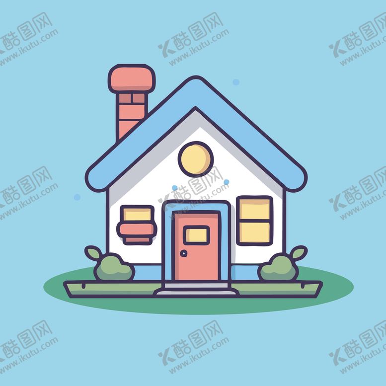编号：83982702050440342586【酷图网】源文件下载-卡通阳光小房子矢量简笔画