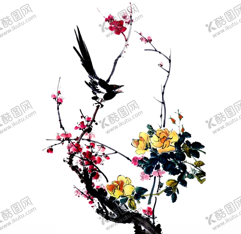 编号：99191504181619102879【酷图网】源文件下载-水墨梅兰竹菊素材