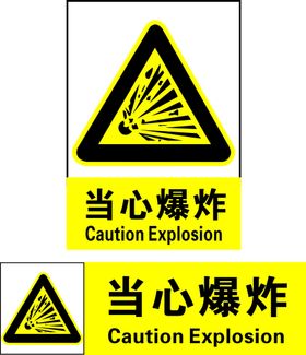 当心电击和爆炸警示标识