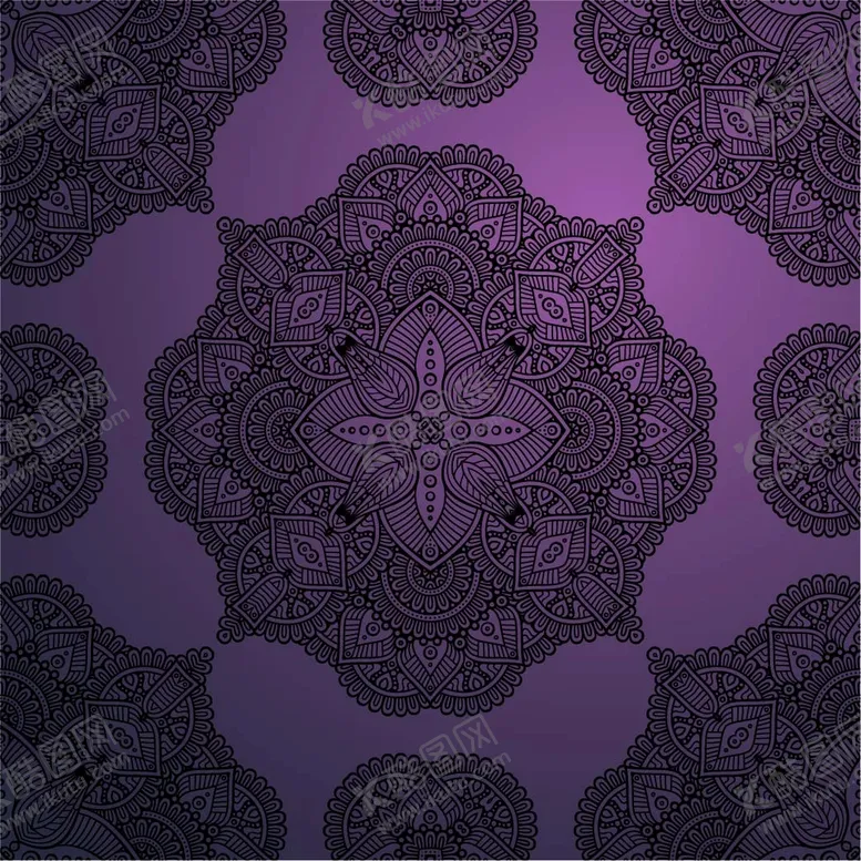 编号：31845909290828152613【酷图网】源文件下载-紫色花纹背景 