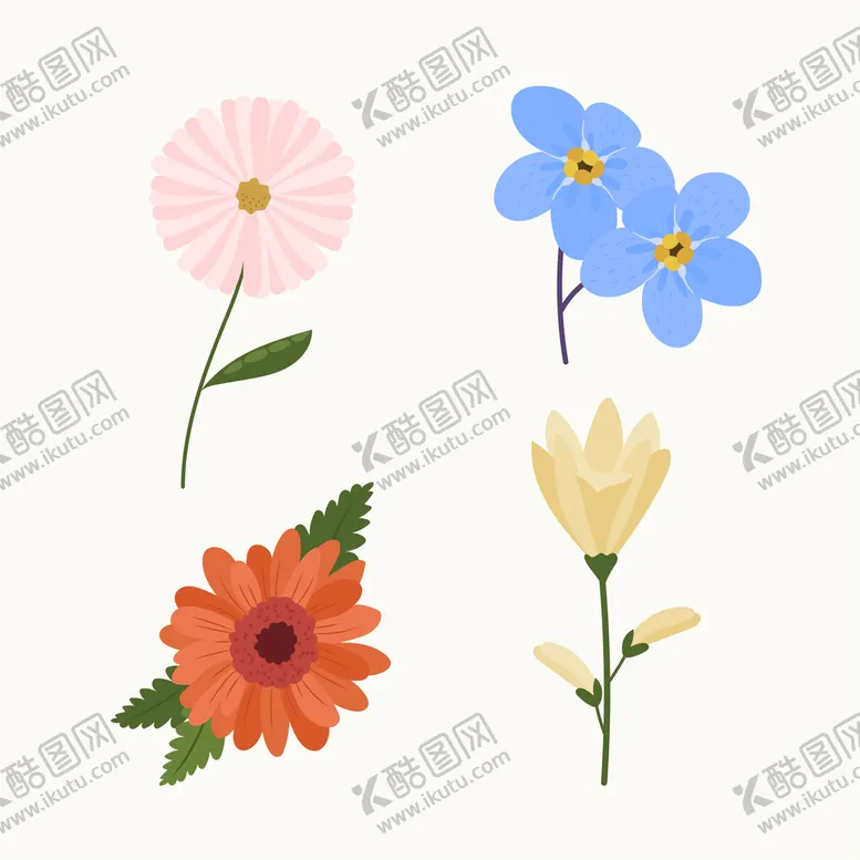 编号：74789111060403399616【酷图网】源文件下载-各种花朵手绘