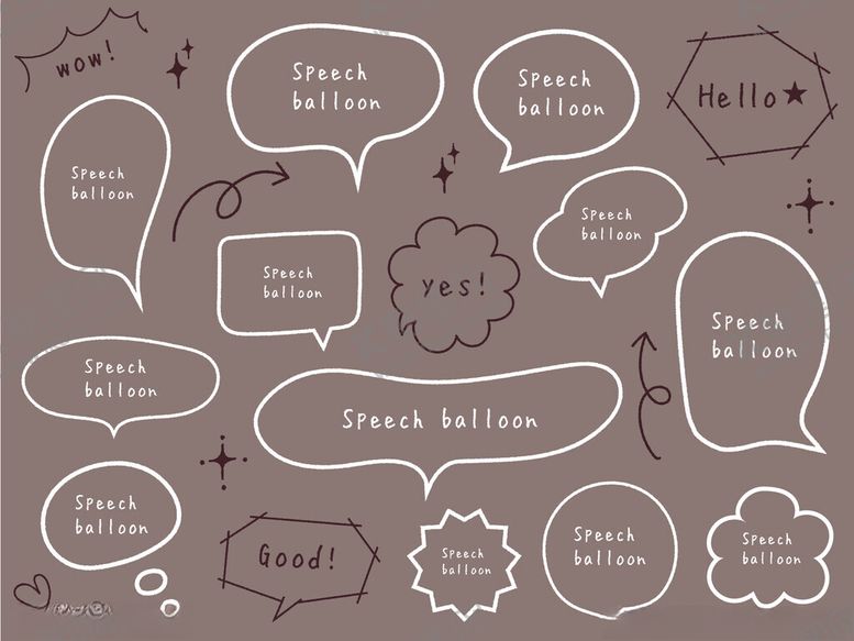 编号：70744411151655022961【酷图网】源文件下载-手绘白色对话气泡集合
