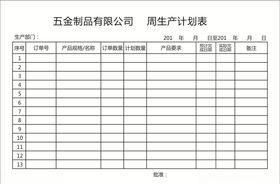 周生产计划表