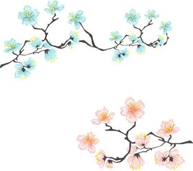 手绘粉色樱花免扣素材图片