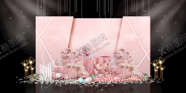 编号：01268409180534389180【酷图网】源文件下载-粉色婚礼背景