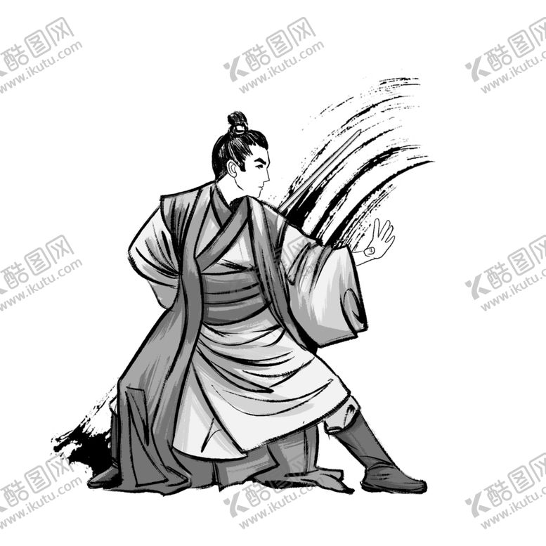 编号：66827309280808074718【酷图网】源文件下载-水墨武侠人物